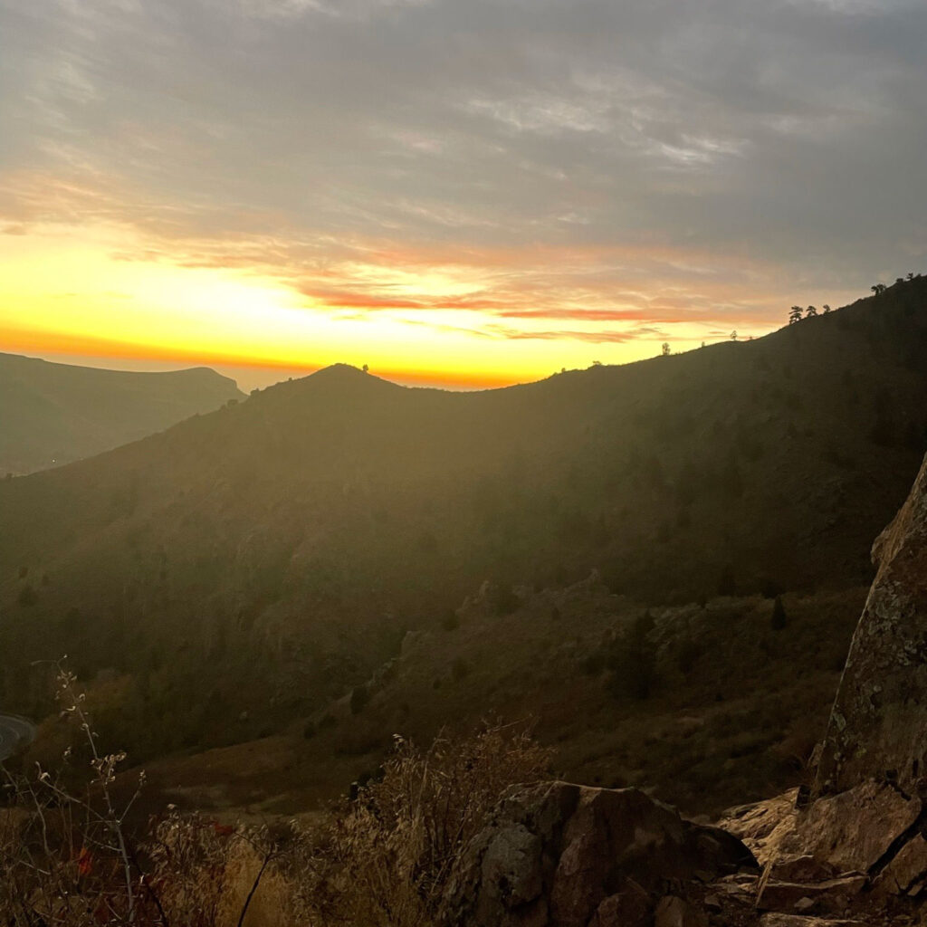 Sunset over mountains